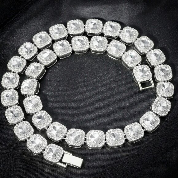 Fashion Jewelry Jewelry - ⭐ Large 22" Long Iced Out Diamond 46 Ctw. Necklace 13mm Wide 18k White Gold ⭐